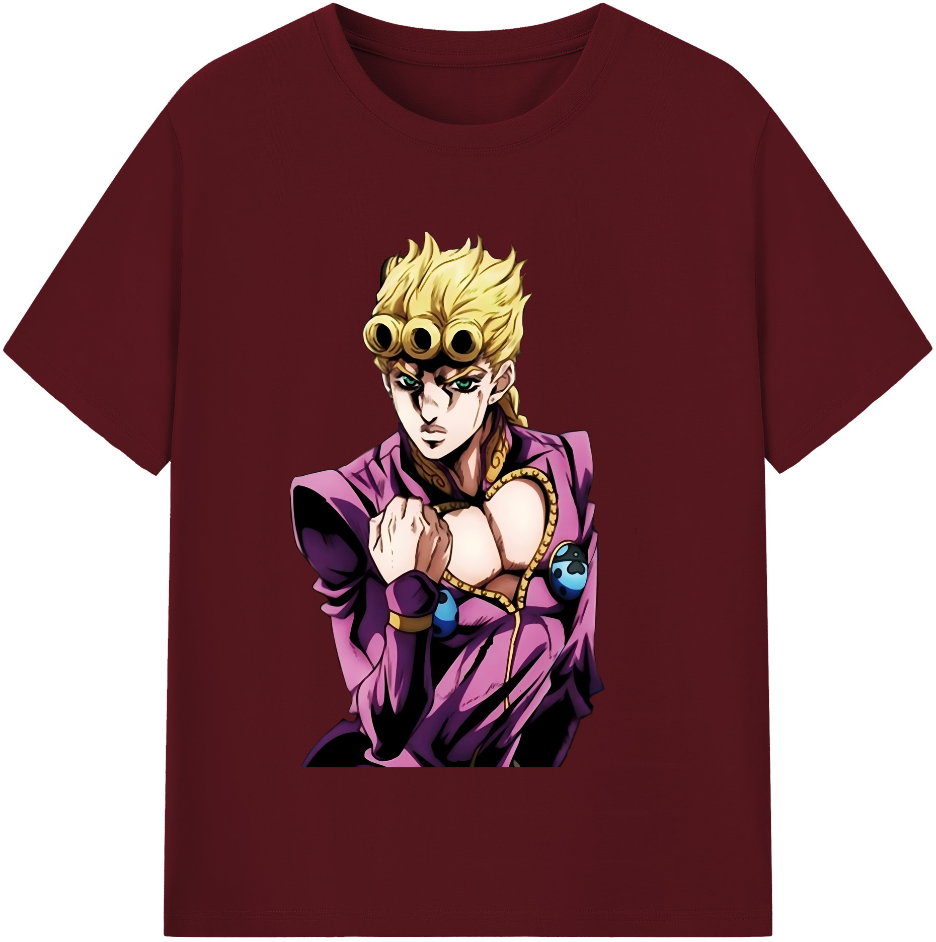 （画像用） ジョジョの奇妙な冒険 ジョルノ?ジョバァーナ JoJo's Bizarre Adventure Giorno Giovanna 綿100％半袖Tシャツ（フロントプリント）